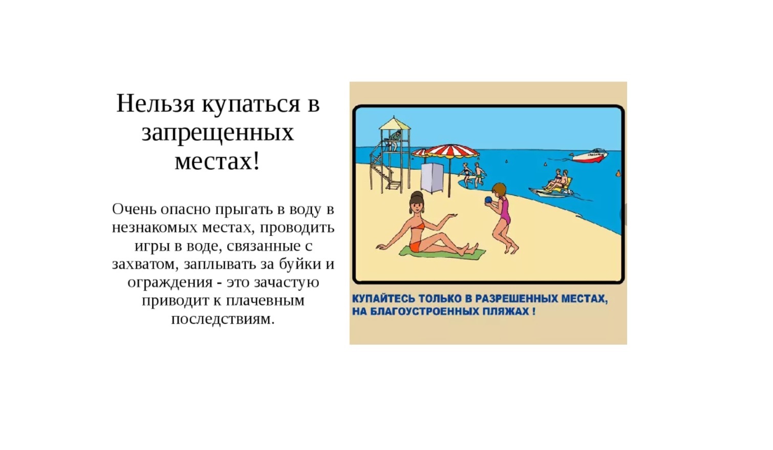Правила безопасного поведения на воде и безопасность детей на водоемах.