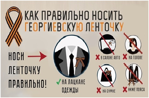 "Георгиевская ленточка - носи правильно!". "Георгиевская ленточка - носи правильно!".